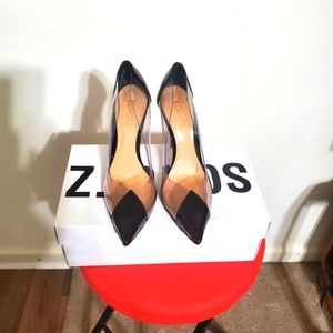 Schitz Cendi:  Transparent pointed toe pump for women, Size 6.5.
